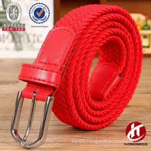 Women's colorful leisure braided elastic farbic belt